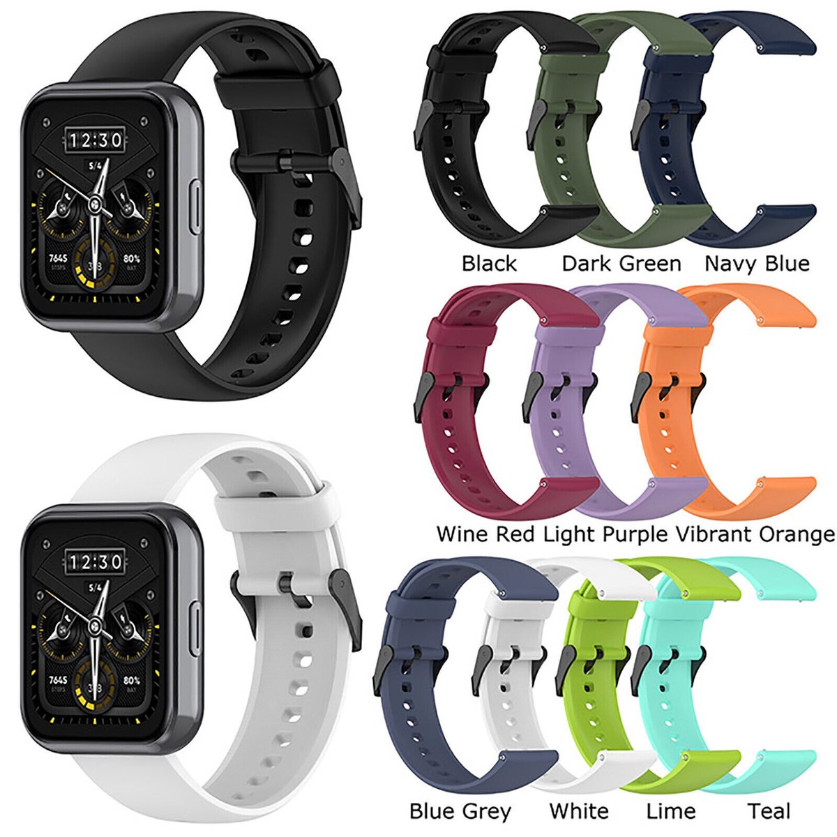 For Realme Watch 2/S Pro Watch Silicone Strap Replacement Wristband