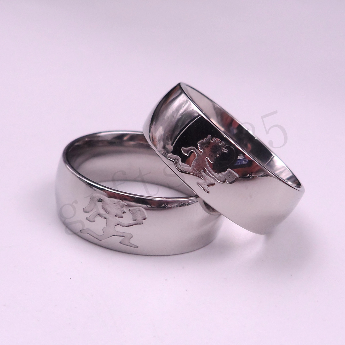 HATCHETMAN GIRL SILVER RING STAINLESS STEEL ICP Etching TWIZTID