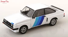 FORD ESCORT MK II R WHITE WITH BLUE FLASH MCG18351 - 1/18 Diecast