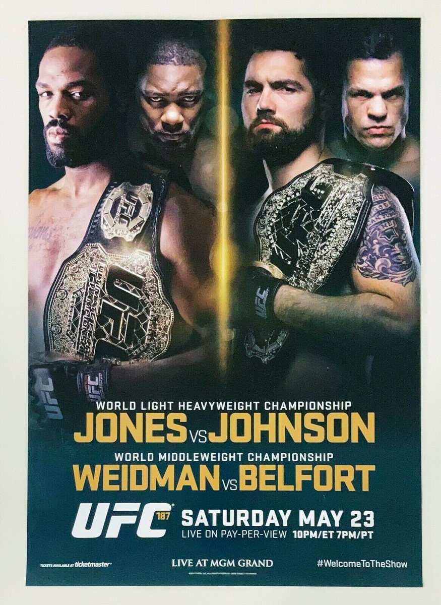 RARE UFC 187 Cancelled Event Poster, Jon Bones Jones, Rumble