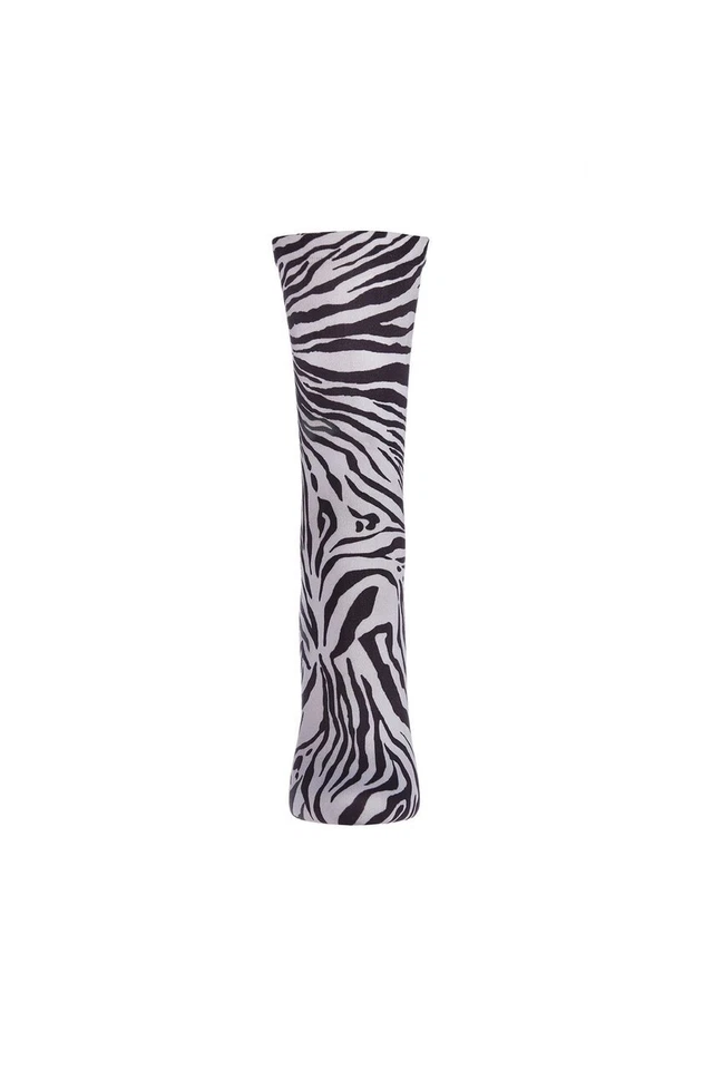 Calcetines Natori Mujer Estampado Cebra Crew Tobillera Simply Skinny Lt. Rosa Negro Blanco Foto 4 de 4