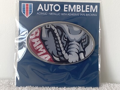 Alabama Crimson Tide Bama Elephant Head Solid Metal Auto Emblem Accessory
