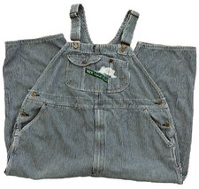 Vtg Key Imperial Work Farm Chore Trucker Bib Overalls Mens 46x24 Railroad Stripe