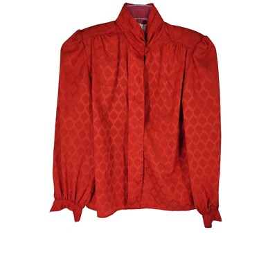 Peters & Ashley Women's Red Turtle Neck Long Sleeve Blouse Polyester Size 6