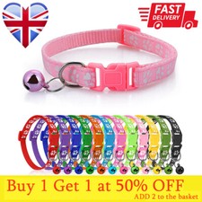 Cat Dog Pet Collar Adjustable Collar for Puppies Kitten Safety Bell UK Stock