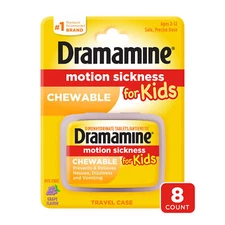 Dramamine Kids Chewable, Motion Sickness Relief, Grape Flavor, 8 Count