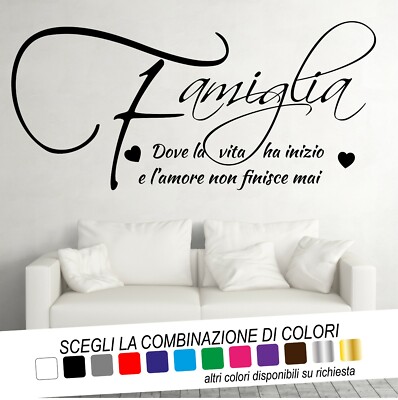 Wandtattoo Spruch FAMILIE Wo das Leben beginnt und die LIEBE NIE endet