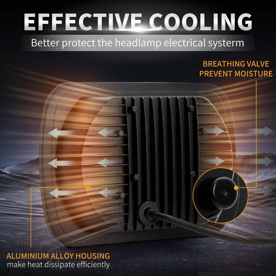 Par de faros LED H4 haz para camioneta Toyota 1982-1995 carrocería dura 5x7"7x6" Foto 3 de 4