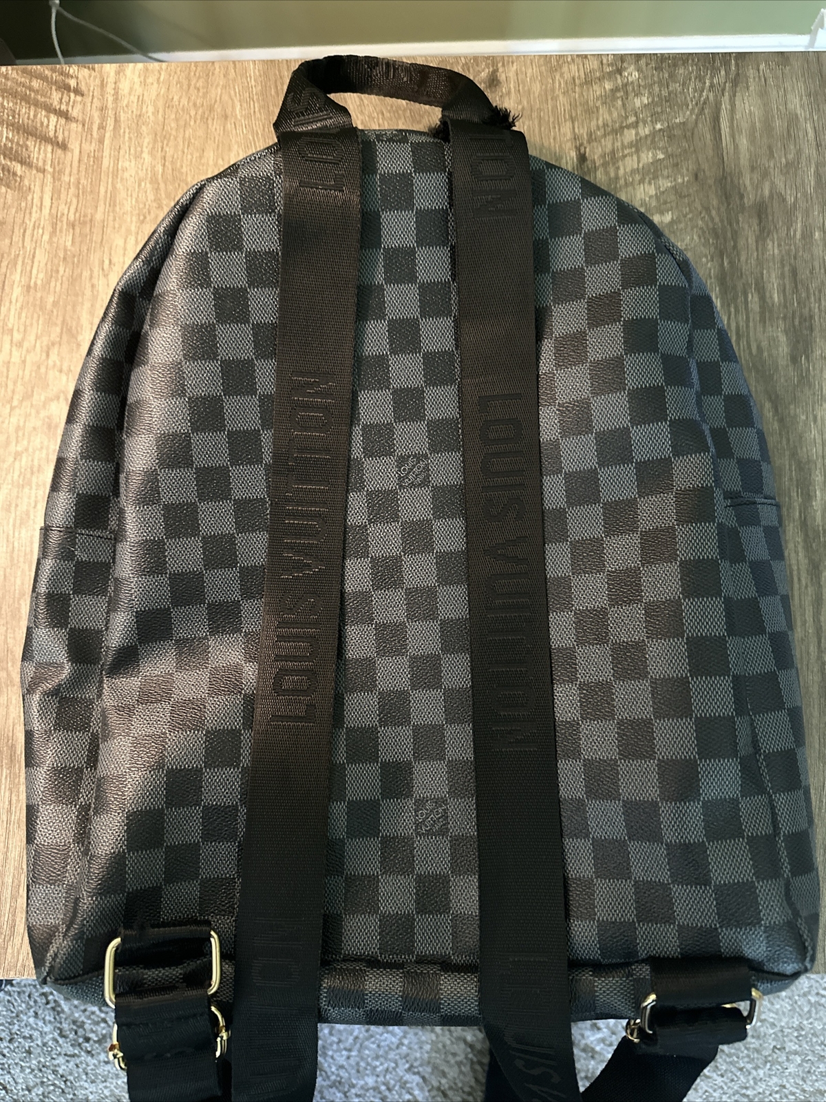 Mens Louis Vuitton Black Checkered Backpack - Shopping.com
