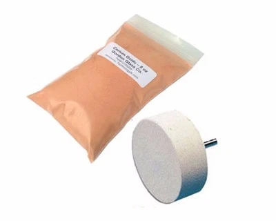 GORDON GLASS CO. Cerium Oxide High Grade Polishing Powder - 8 Oz and 3" Felt Polishing Wheel Kit
