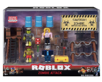 Roblox Zombie Attack Large 20 Piece Set Includes Exclusive Virtual