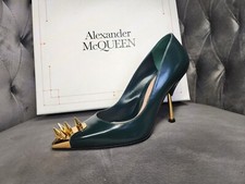 Alexander McQueen Punk Spike Leather  green