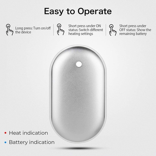 2 X Rechargeable Hand Warmers USB Power Bank Electric Pocket Heater Warmer UK - Picture 5 of 9