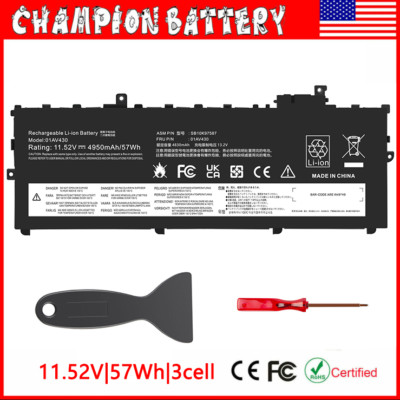 01AV494 01AV430 Battery For Lenovo Thinkpad X1 Carbon 5th 6th Gen SB10K97586