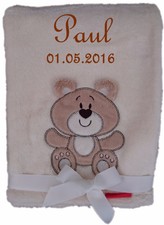 Babydecke mit Namen bestickt,Kinder-Geburt-Taufe-,Schmusedecke