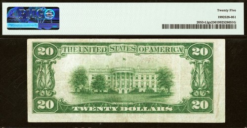 1928C $20 FRN San Francisco Light Green Seal - PMG 25 - Redeemable in Gold - Picture 3 of 3