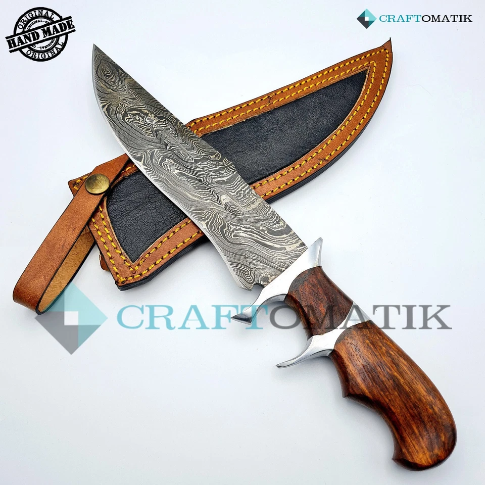 Damast Stahl Jagdmesser | ELITE Damaszener Bowie Messer | Hunting Knife | DHK11 - Bild 2 von 4
