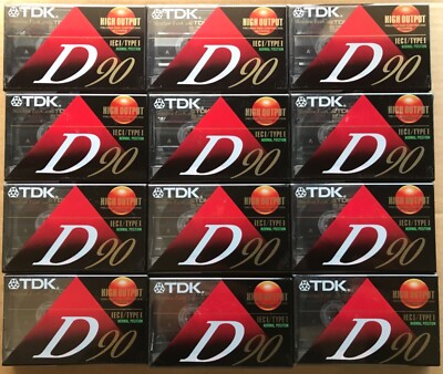 Lot of 12 TDK D-90 Blank Audio Cassette Tapes High Output Made in Japan, USA