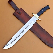 20" CUSTOM MASSIVE HANDMADE D2 TOOL STEEL HUNTING BOWIE FULL TANG KNIFE W/Sheath