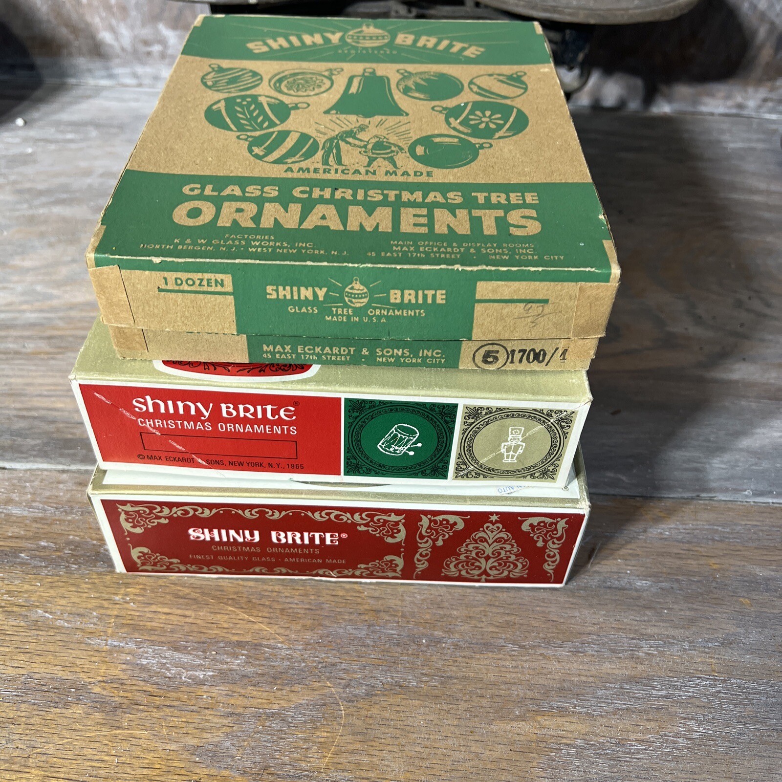 Vintage Mercury Glass Christmas Tree Ornaments Shiny Brite Stripes