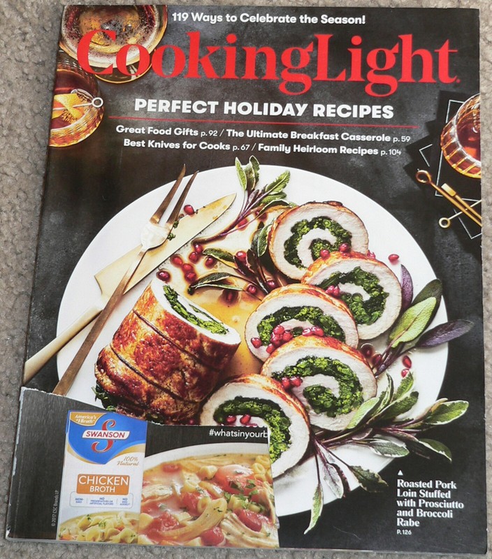 magazine, "Cooking Light" food and wine ꟷ December 2017 quarterly ISSN 0886-4446