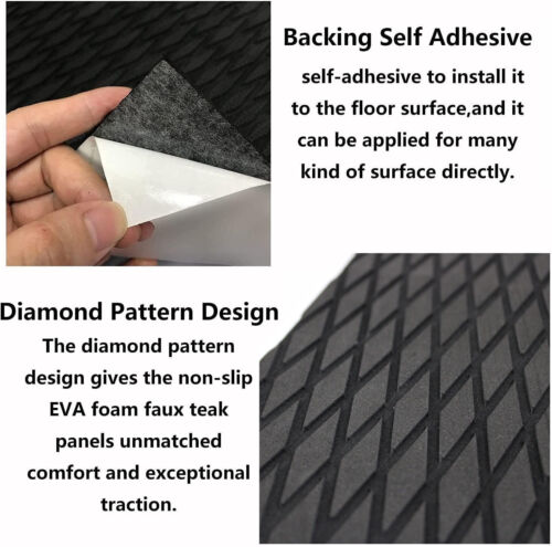 Black Diamond Boat Flooring EVA Marine Decking Foam , Nonslip Mat for Boat SUP - Picture 3 of 15