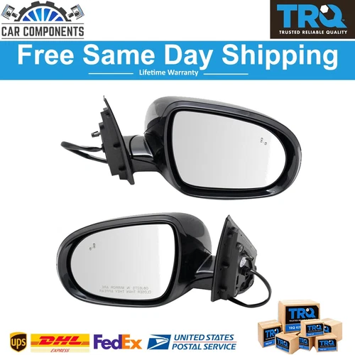 TRQ Mirror Power Heated Turn Signal Blind Spot Monitor For 2016-20 Kia Sorento