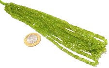 Peridot Square 3.5-4mm Smooth Heishi Cut Gemstone Beads 16"Inch 1 Strand Natural