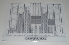 Large Grateful Dead Wall of Sound Schematic 1974 Hollywood Bowl Poster 19"x13" 