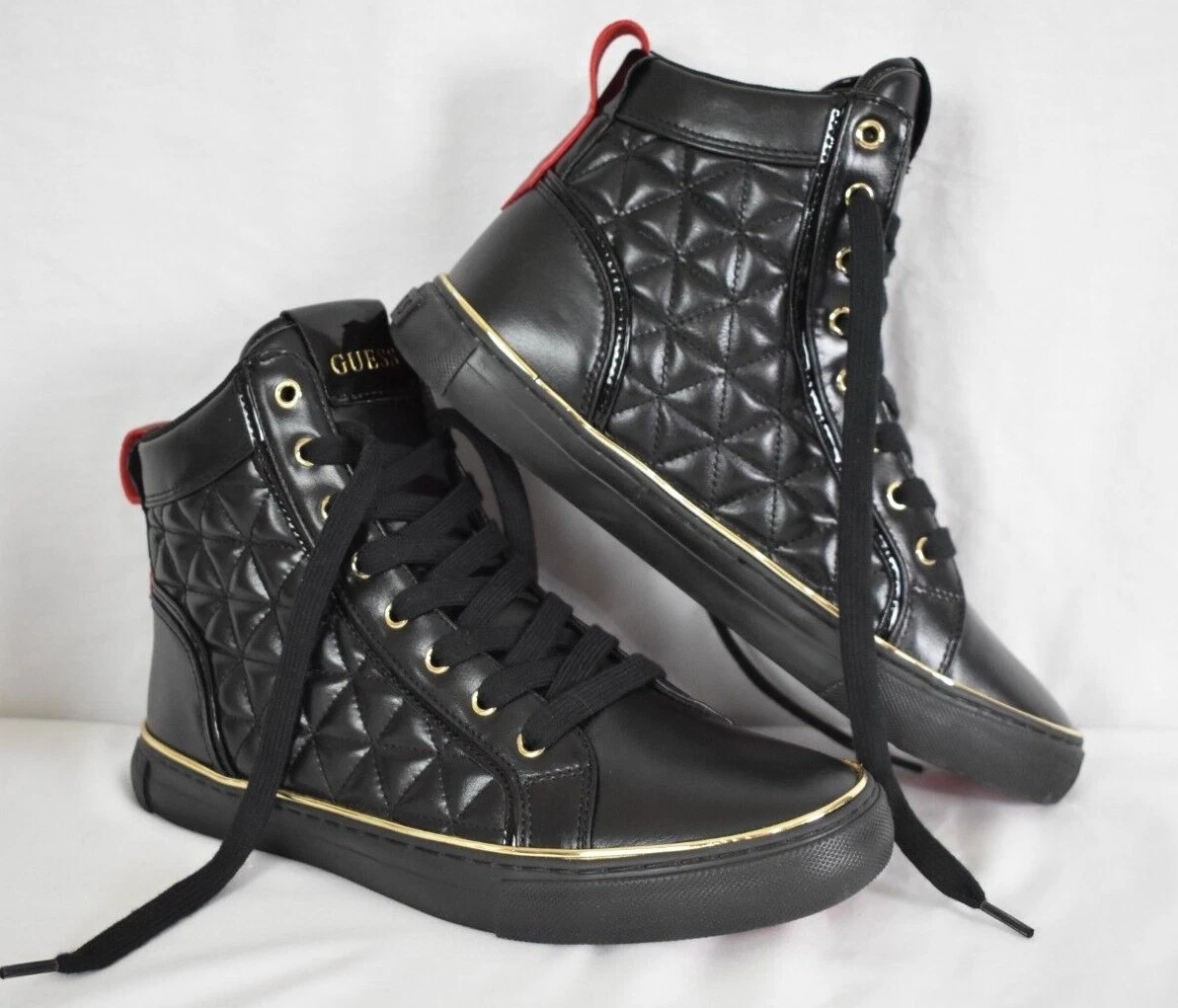 Black and gold clearance mens high top sneakers