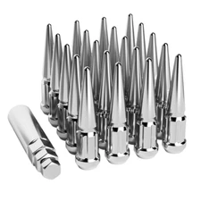 20 PCS 3.35" Tall Chrome Spike Lug Nuts M12x1.5 w/ Key For Acura Honda Chevrolet