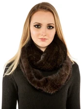 Mink Fur Scarf –Infinity Scarf Hood for Women – Warm Scarf for Women Winter Cape
