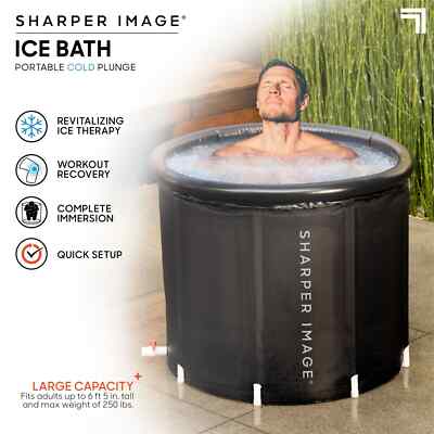 Sharper Image Ice Bath - Portable Cold Plunge - Black - Max weight of 250lbs