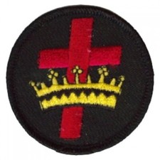MASON MASONIC EMBROIDERED CROSS AND CROWN PATCH