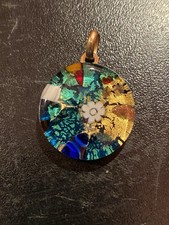 Rare Pendentif En Verre De Murano Pendant Le Murrine Veneziane glass Italy