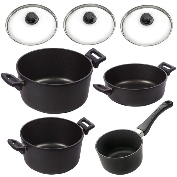 Eurolux Topfset Induktion Aluguss 7-Tlg. Gusstopf Bratentopf Stieltopf & Deckel-image