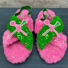 Wicked Movie Glinda  Elphaba Pink  Green Plush Slippers Size 9-10