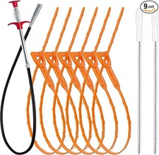 25Inch Drain Snake Shower Drain Hair Cather Trap Clog Remover Cleaning Brush Set