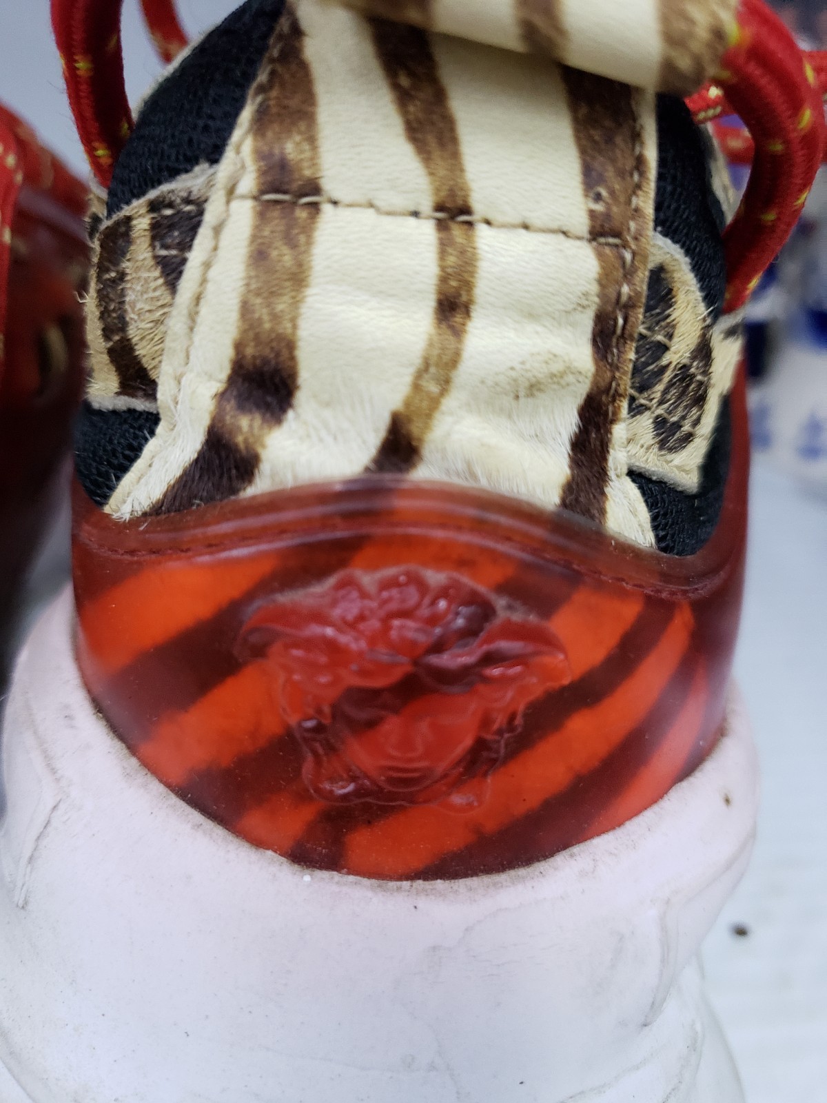 VERSACE Chain Reaction Leopard Pattern Sneaker 42… - image 14