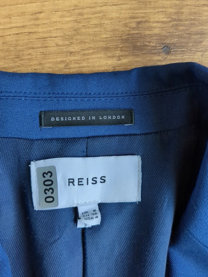 Reiss Womens Sz 4 Sienna Single Button Single Breasted Blazer Sportcoat - Image 3 of 4