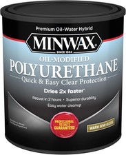 Minwax Water Based Oil-Modified Polyurethane, Warm Semi-Gloss, Clear, 1 Quart
