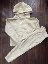 Polo Ralph Lauren Hoodie And Pants Joggers Set Kids Sz 7 / 8 S Beige Tan READ