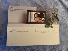 Aura Carver Stone Collection Digital Photo Frame - Cinder - 10.1" HD Display NEW