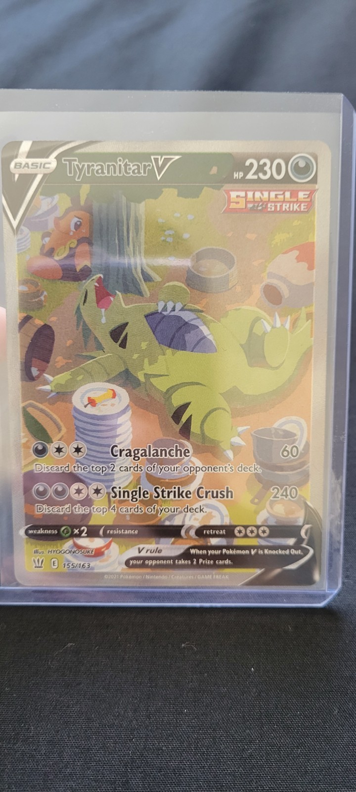 Pokemon Card Tyranitar V 155/163