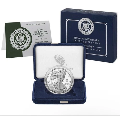 250th Anniversary U.S. Army American Eagle One Ounce Silver Proof Coin - IN HAND