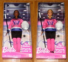 2025 Mattel Barbie Tim Hortons PWHL/LPHL Hockey Player Doll Canada Set - NEW -