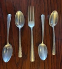 4- 6" Towle Sterling Silver Candlelight Teaspoons & 1- 7 1/4 Regular Fork
