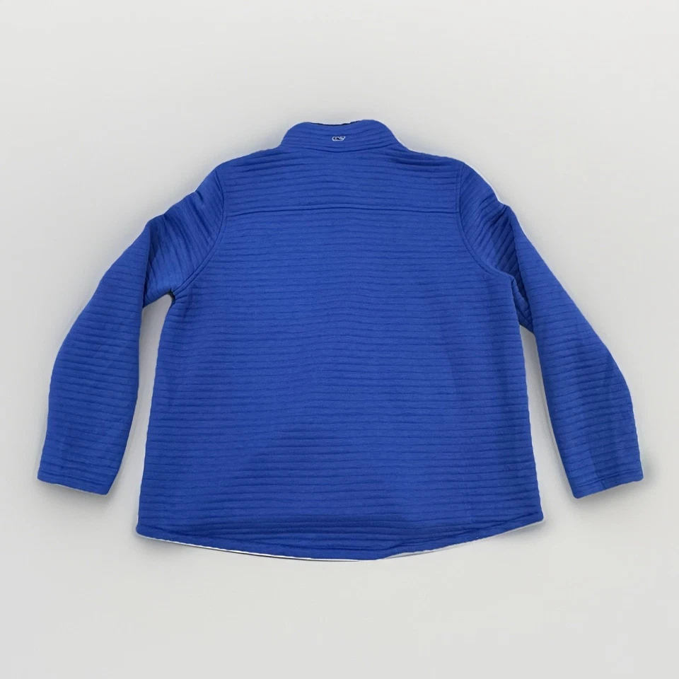 Suéter Pullover Vineyard Vines Azul Acolchado Tapeta Para Mujer XL 1/4 A Presión Foto 3 de 4