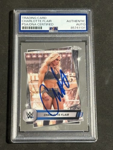CHARLOTTE FLAIR 2025 TOPPS CHROME WWE SIGNED AUTOGRAPHED CARD PSA/DNA CERTIFIED