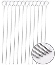 HONSHEN 14 Inch Long Square kebab skewers,BBQ Stainless Steel Skewers,12 Pack...
